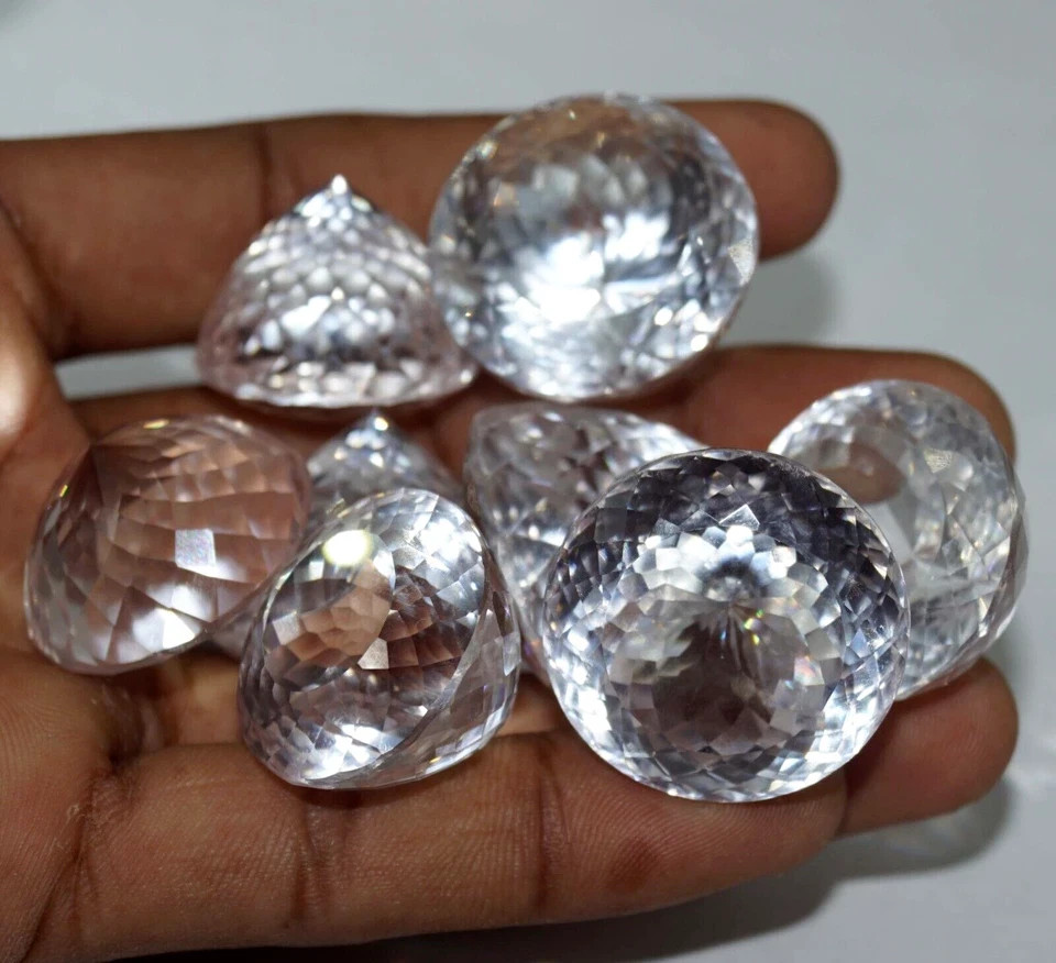 250ct Natural White Sapphire 20-30pcs Round Size AGL Certified Gem Set