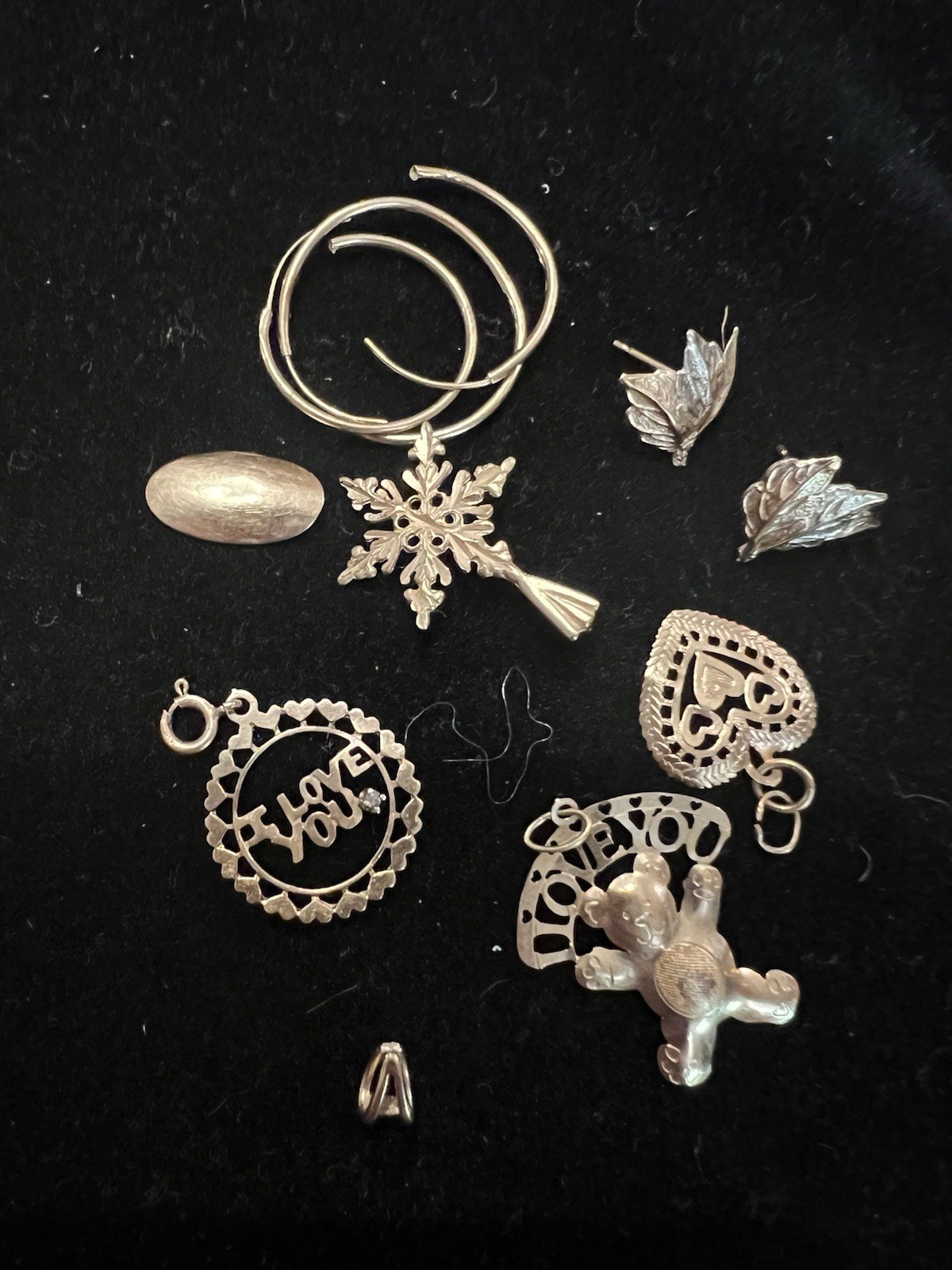 Mixed 14k gold FineJewelry: 9pc Charms, Pendants & Earrings see description