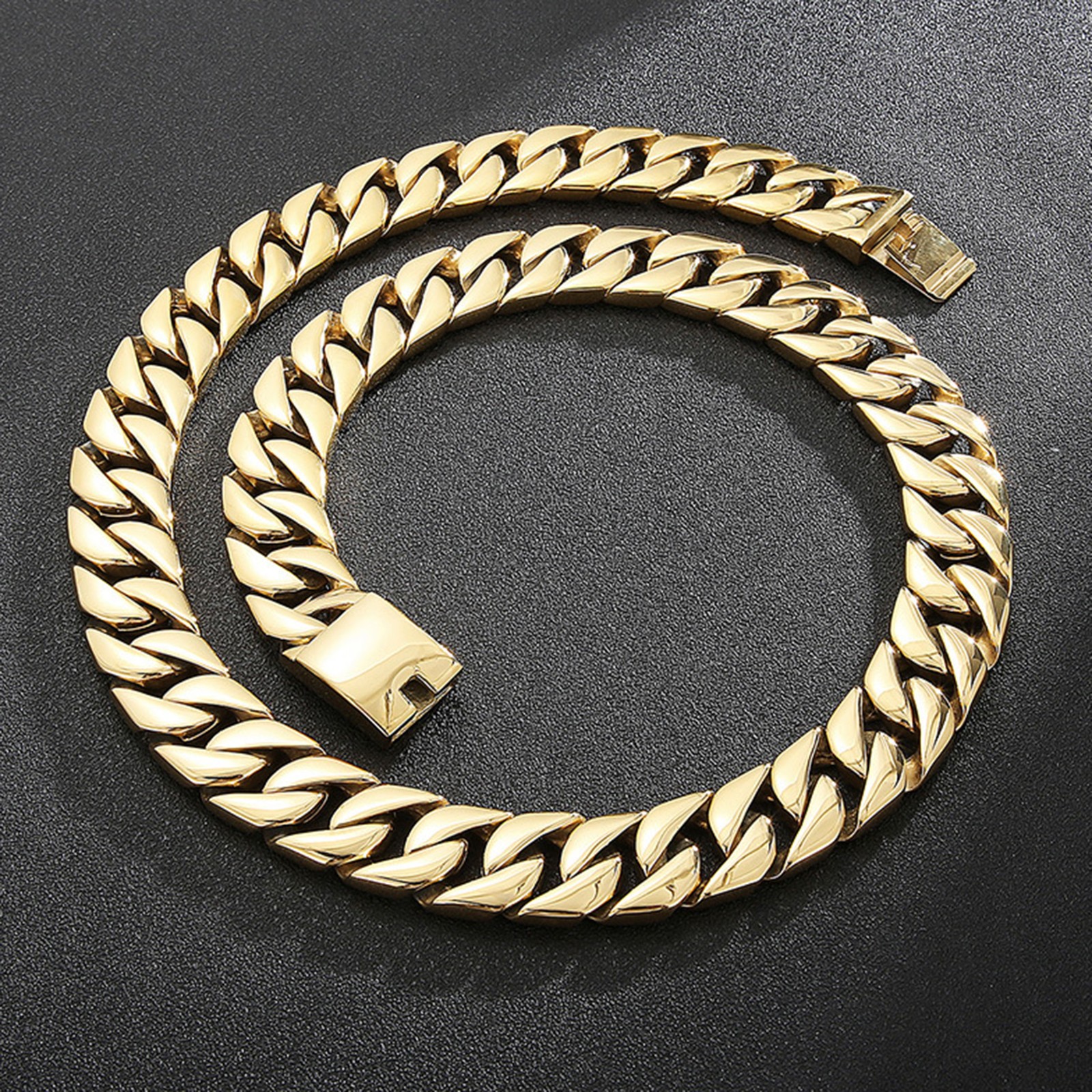 Fashion 20mm/24mm Polished Silver Chain 316L Stainless Steel Curb Cuban Necklace