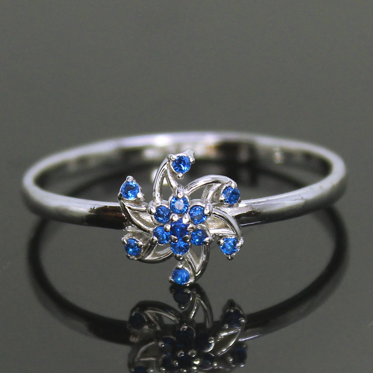 Natural Certified Ceylon Blue Sapphire Gemstone Exquisite Ring 14k Gold Over