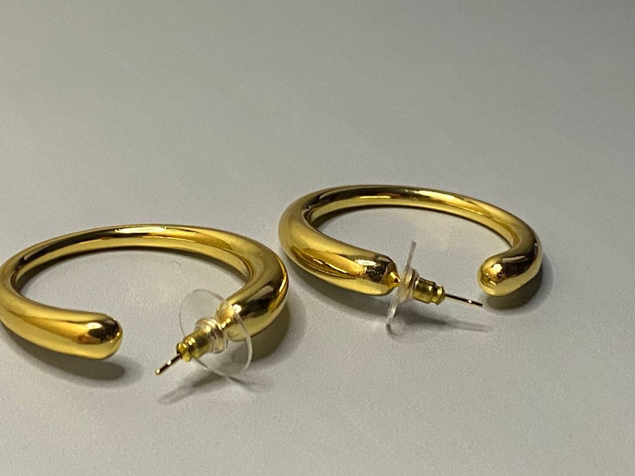 Yves Saint Laurent Gold Chunky Hoop Earrings