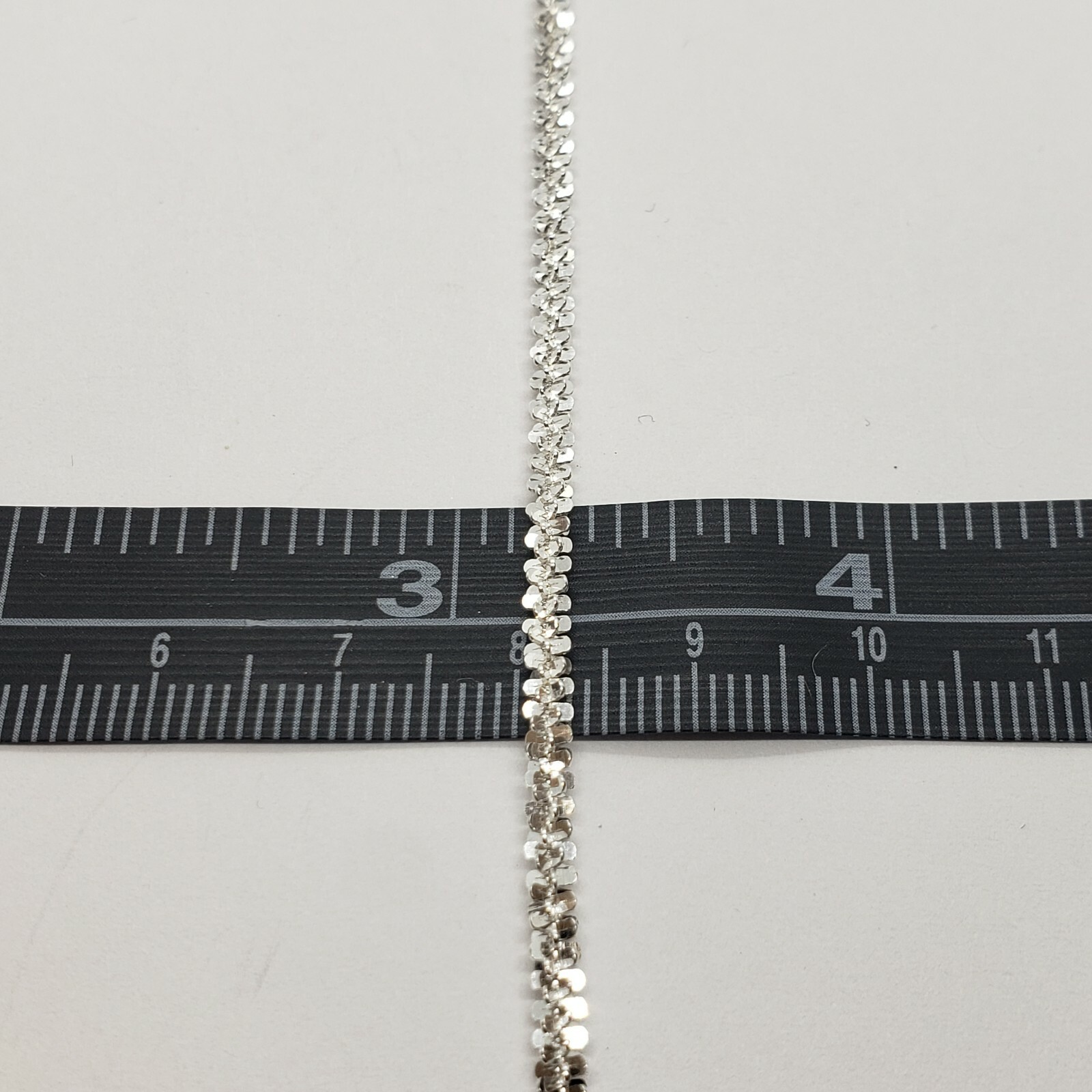 Sterling Silver Sparkle Rock Chain Necklace Bracelet 2mm Diamond 7″-24″