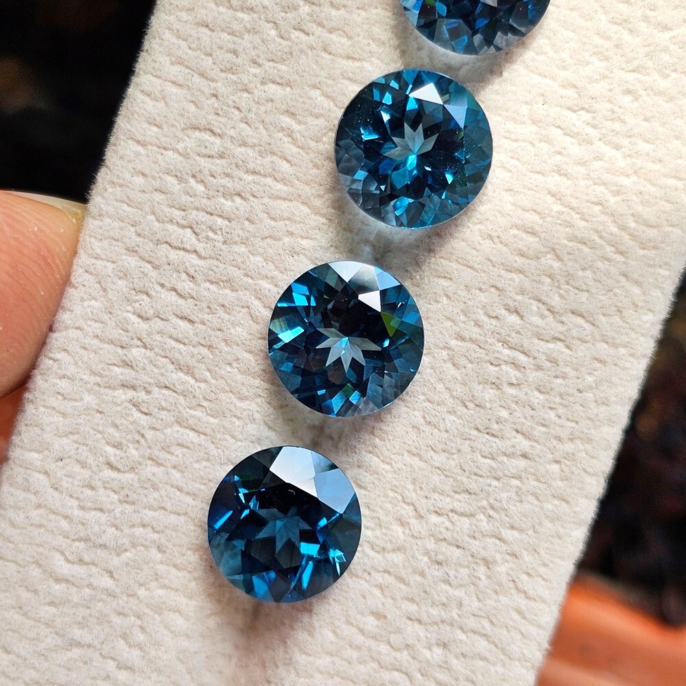 ROUND 10mm Wholesale Lot AAA Natural Gem Brazil London Blue Topaz VVS Quality
