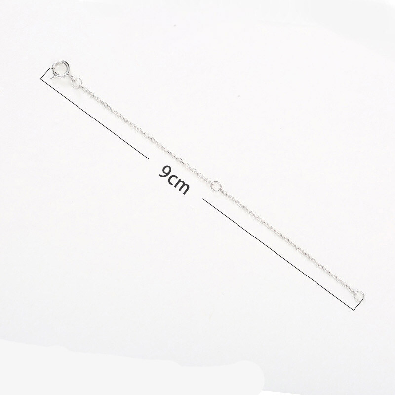 2PCS 925 Sterling Silver Necklace Extension O Chain Safety Spring Clasp Extender