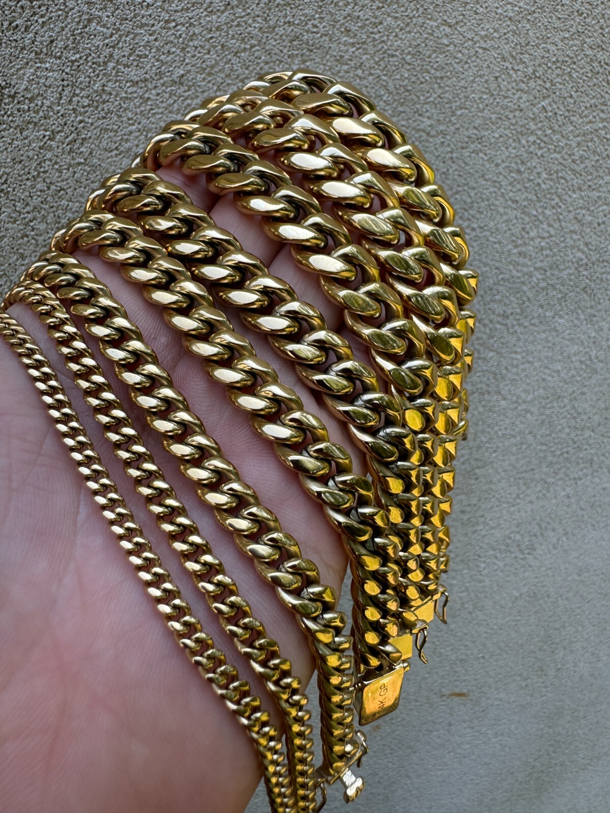 Miami Cuban Link Bracelet 14k Yellow Gold Plated Stainless Steel 4-18mm