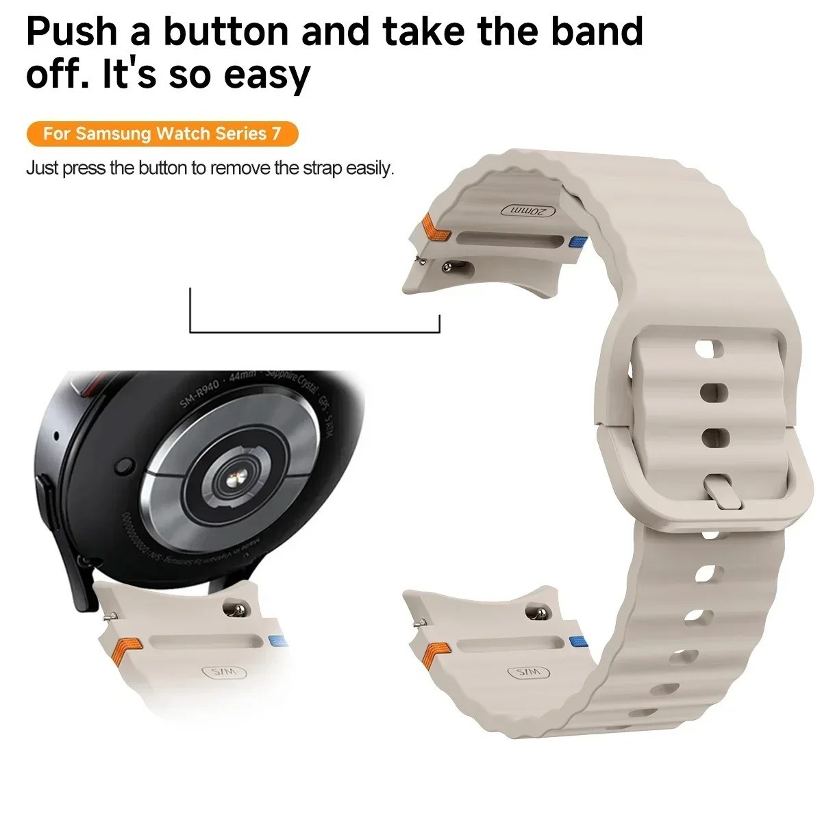Strap For Samsung Galaxy Watch 7/6/5/4/FE 40/44/47mm Silicone Sport Watch Band,