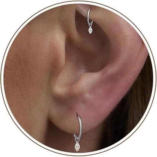 16G 18G Titanium Cartilage Earrings Helix Conch Tragus Huggie Hoop Piercing