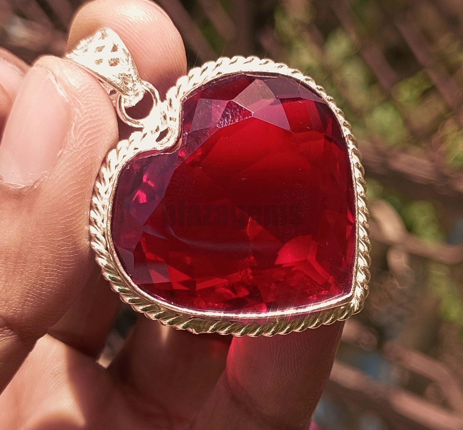 110 Ct Natural Blood Red Mozambique Ruby Pendant Flawless CERTIFIED
