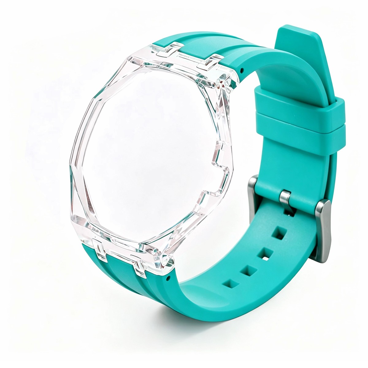 Transparent PC Glacier Case Silicone Wristband Mod Kit For Swatch X AP Royal Pop