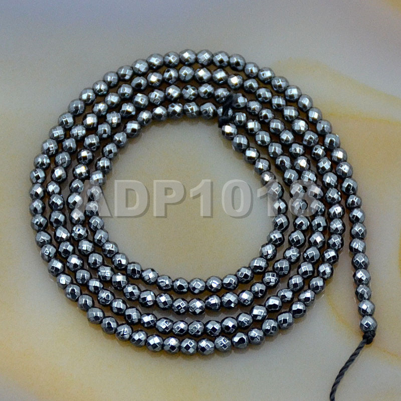 Natural Hematite Gemstone Faceted Round Beads 15.5” 2mm 3mm 4mm 6mm 8mm 10mm