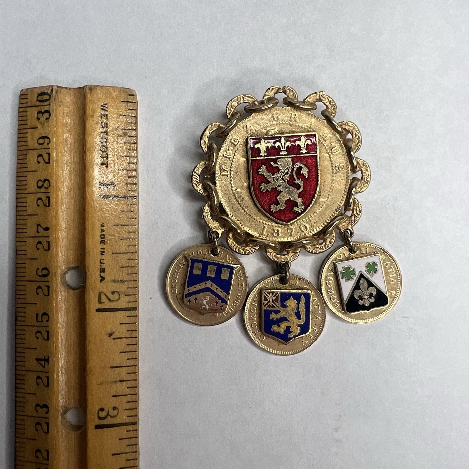 Coat Of Arms Brooch Canada Coins Europe Military Gold Fleur-De-Lis Forces Medal