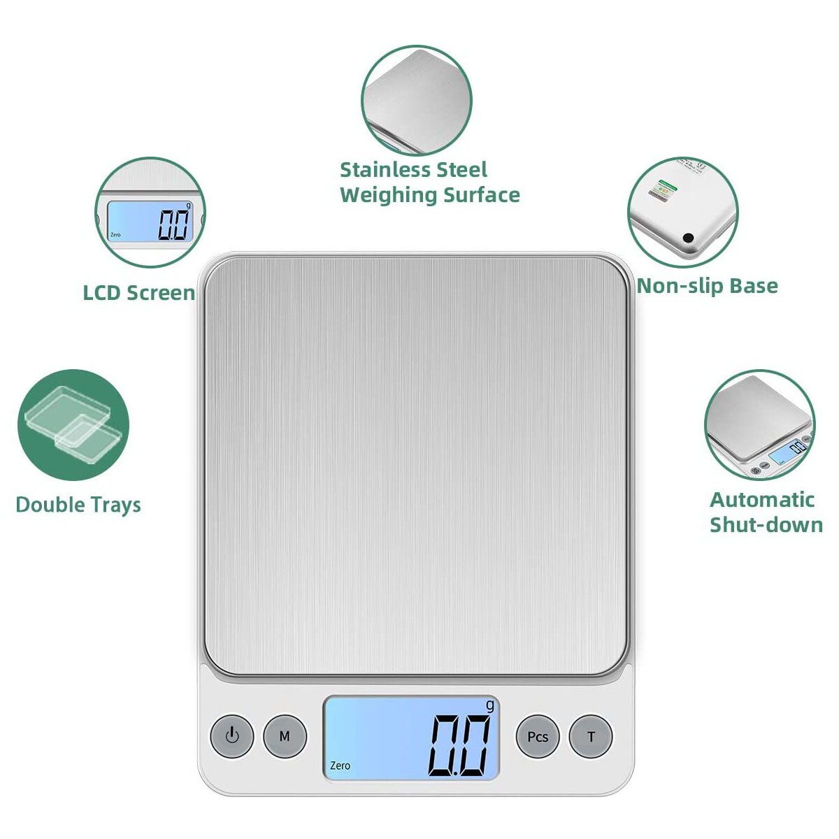 3000g x 0.1g Gram Pocket Digital Scale Jewelry Gold Silver Coin Kitchen Weighing
