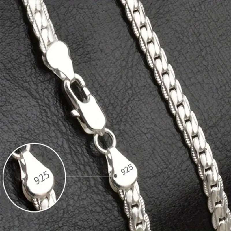 1pc 50cm20inches 925 Sterling Silvery Luxury Brand Design Noble Necklace Chain