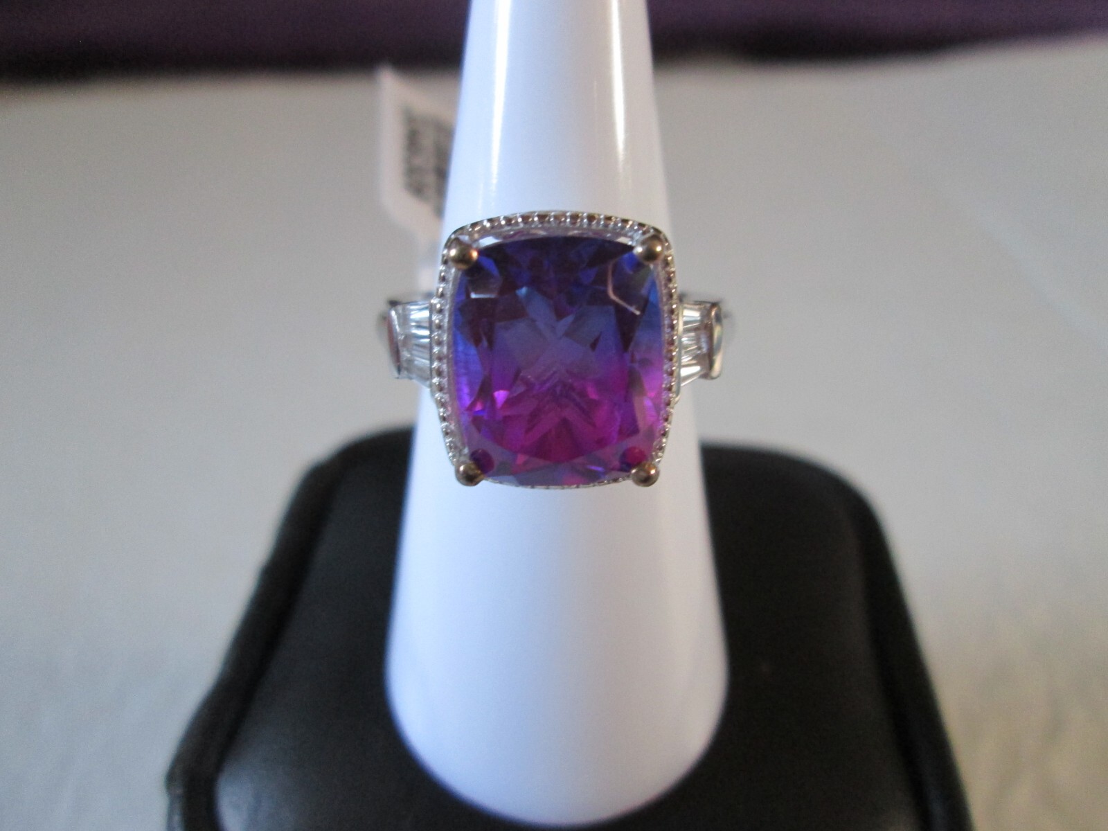 Midnight Fuchsia Platinum over Sterling Silver Ring (Size 10) 6.40 ctw