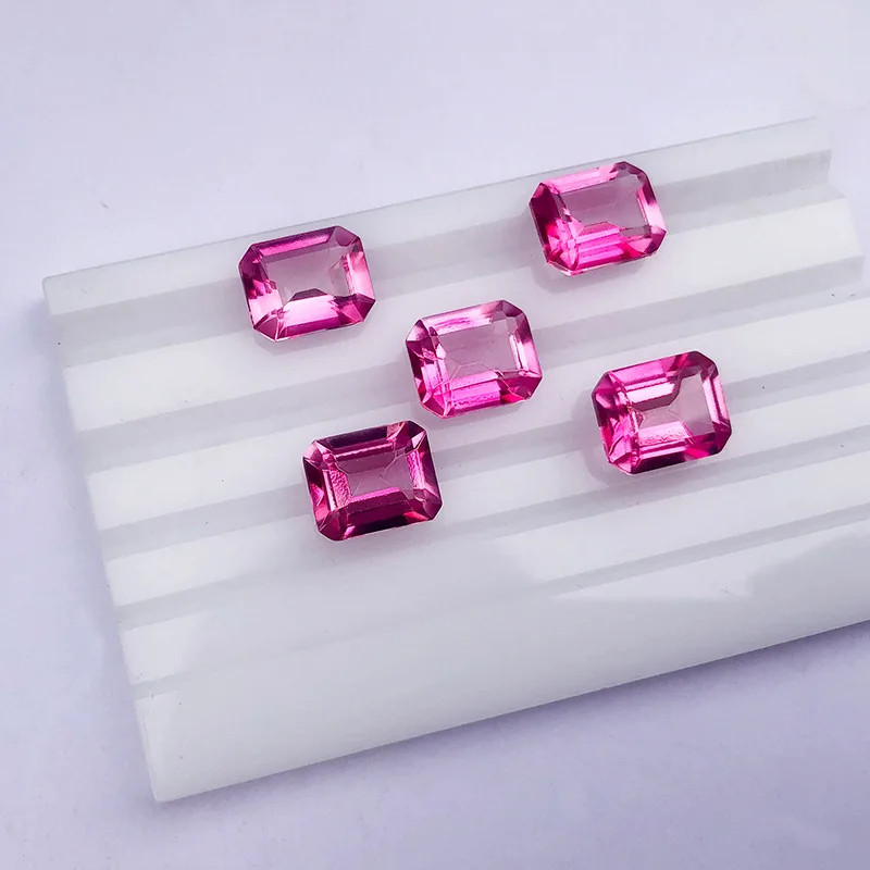 Wholesale Price 0.5-10ct Natural Emerald Cut Pink Padparadscha for Jewelry