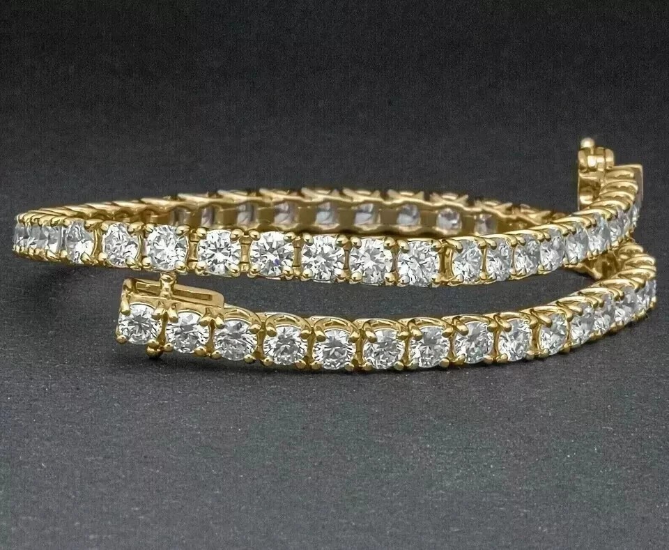 5Ct Round Cut Lab Created Diamond Women’s Tennis Bracelet 14K Yellow Gold Plated