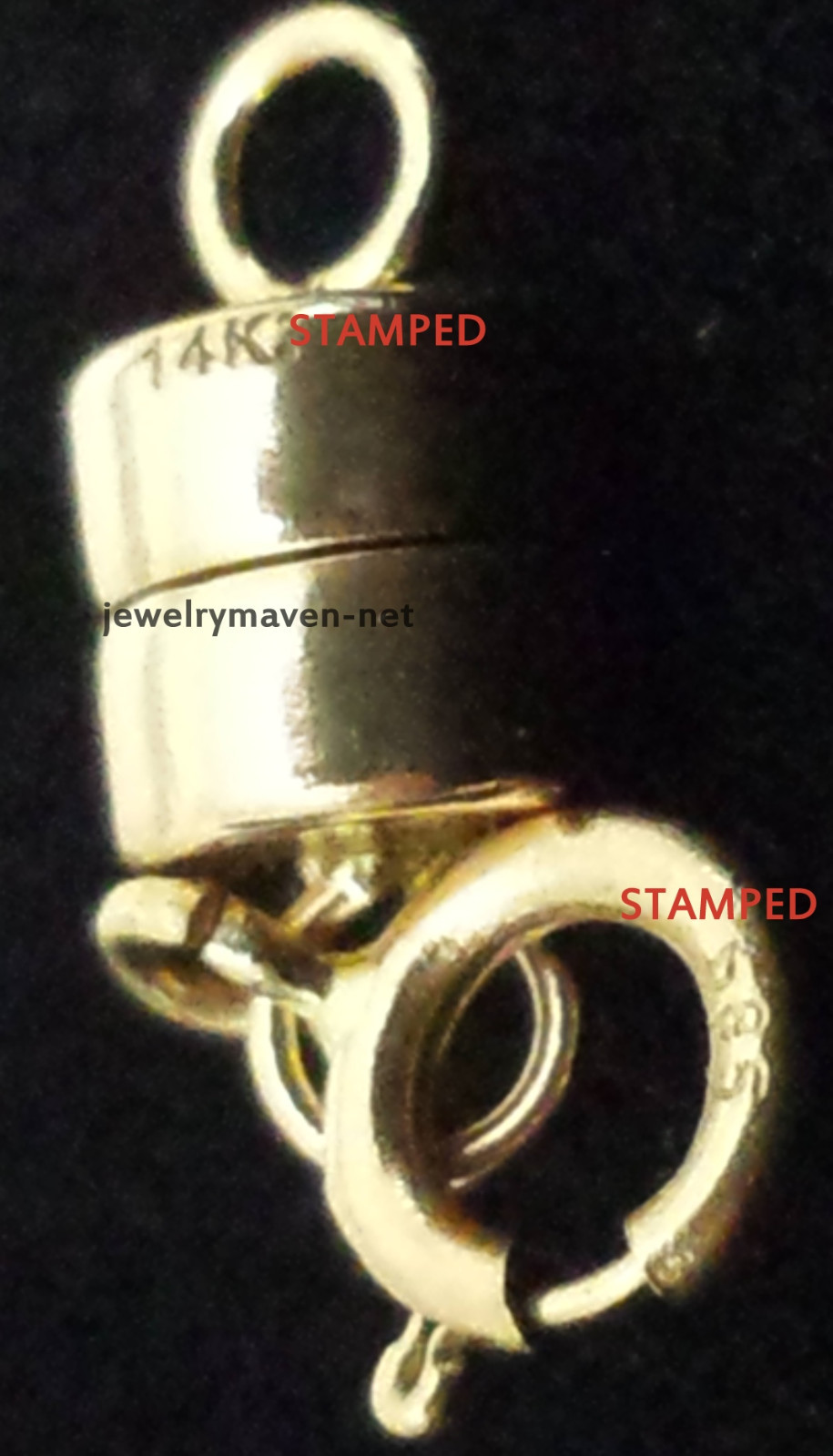 6MM SPRING RING 4.5mm 14k MAGNETIC DOUBLE CLASP Converter Yellow SOLID Gold USA
