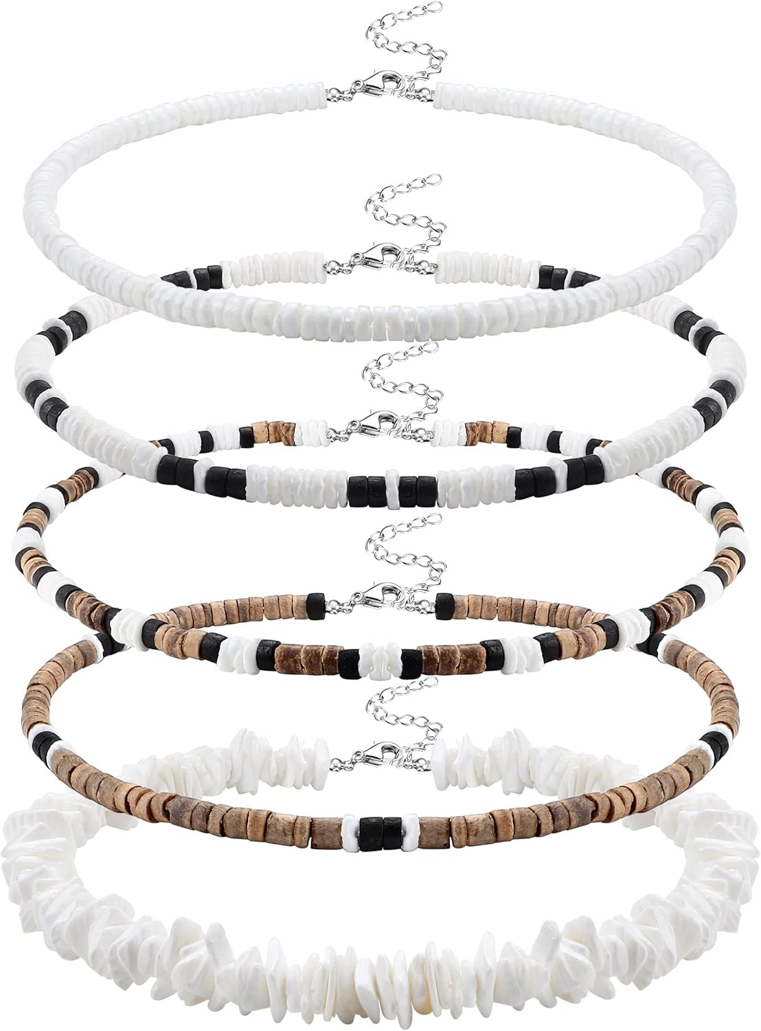 Surfer Necklace for Men Women Puka Shell Necklaces Men Sea Shell Beach Necklace