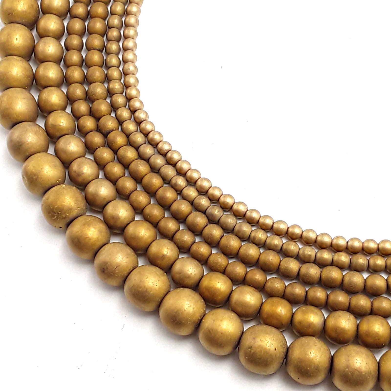 Gold Hematite Matte Round Beads Size 2mm 3mm 4mm 6mm 8mm 10mm 12mm 15.5″ Strand