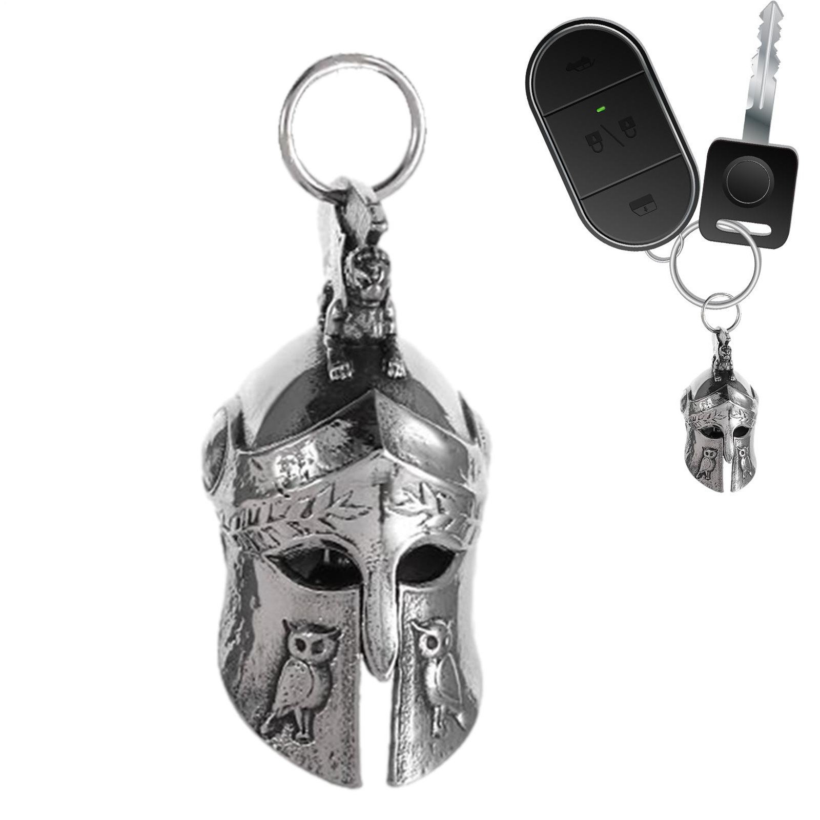Good Luck Guardian Motorcycle Bell 3D Stainless Steel Pendant W/ Clear Sound