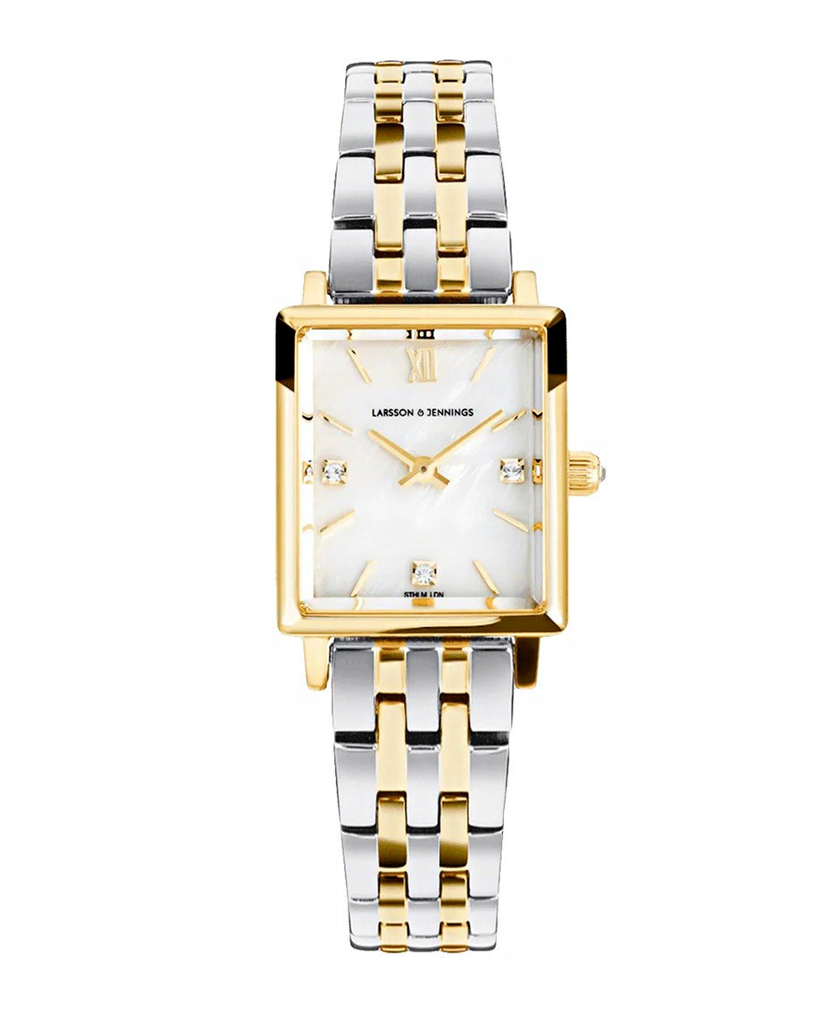 Larsson & Jennings Women’s Mini Boyfriend Two-Tone Bracelet Watch Quartz Gemmed