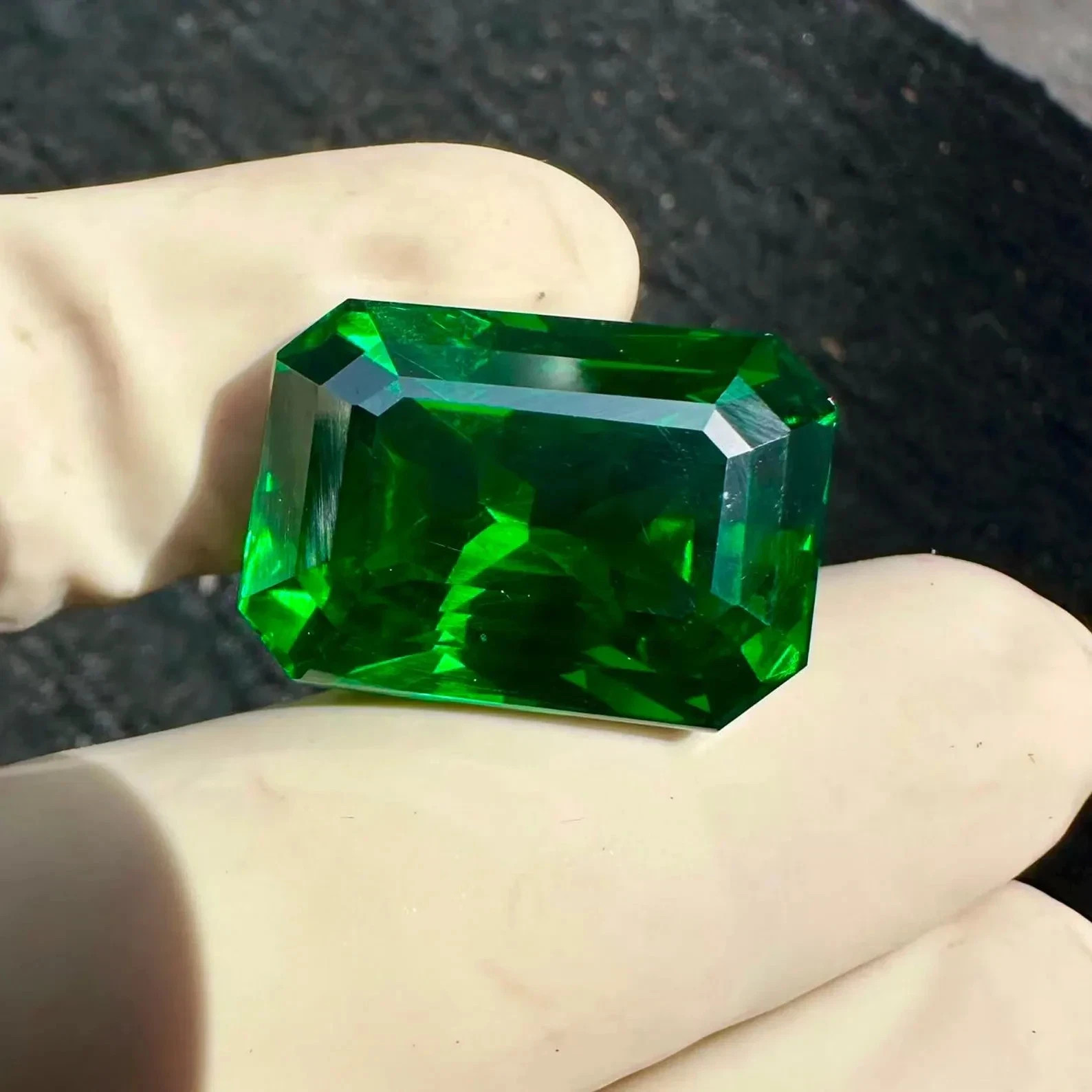 Certified Natural Green Zircon Emerald Cut 51.02 Ct Loose MR Gemstone T02 A+