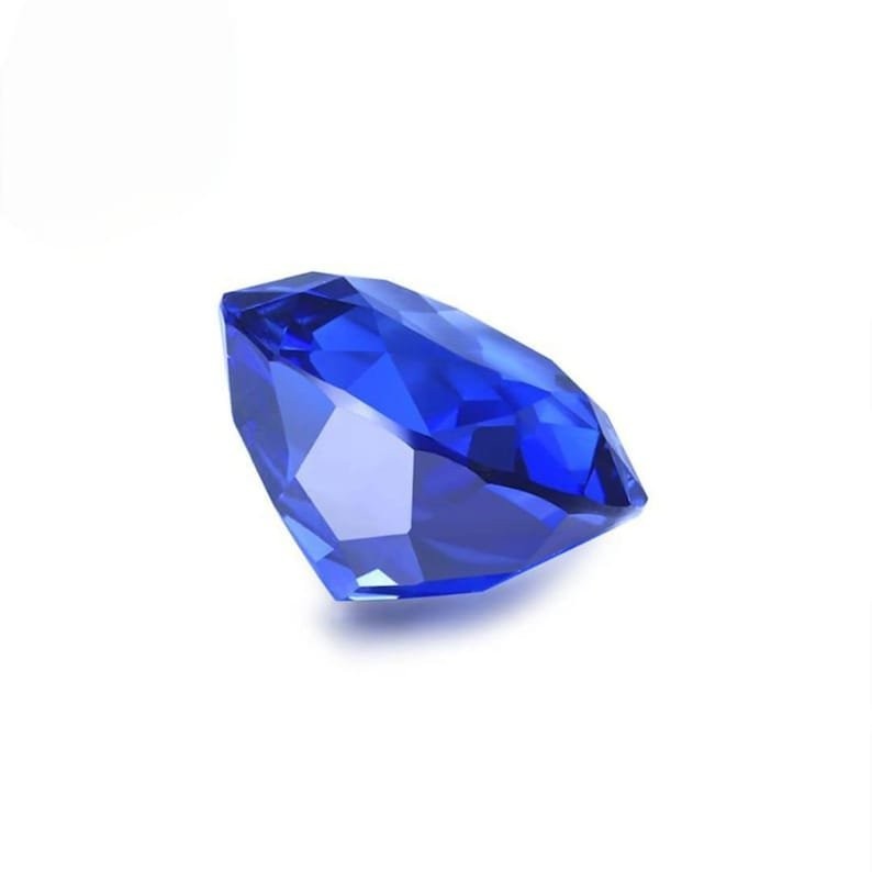 AAA+3 Ct Blue Color Lab Grown Blue Sapphire Round Cut VVS1 Loose Gemstone
