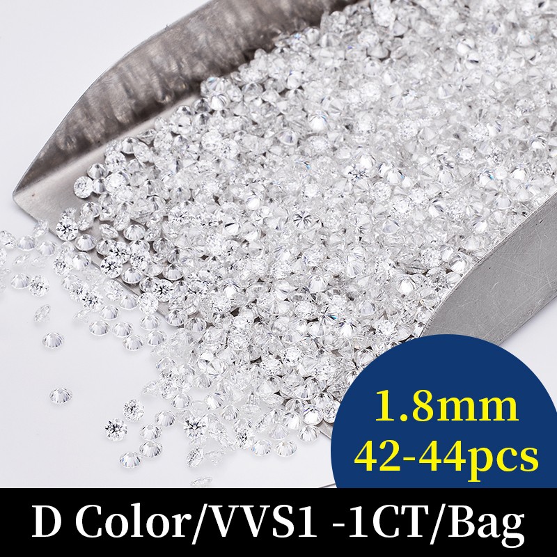 US Wholesale Price 1CT 0.8-2.9mm Round D Color VVS1 Loose Moissanite Stones Lot