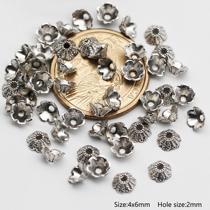 50pcs Tibetan Silver Metal Alloy Charms Loose Spacer Beads Jewelry Making DIY