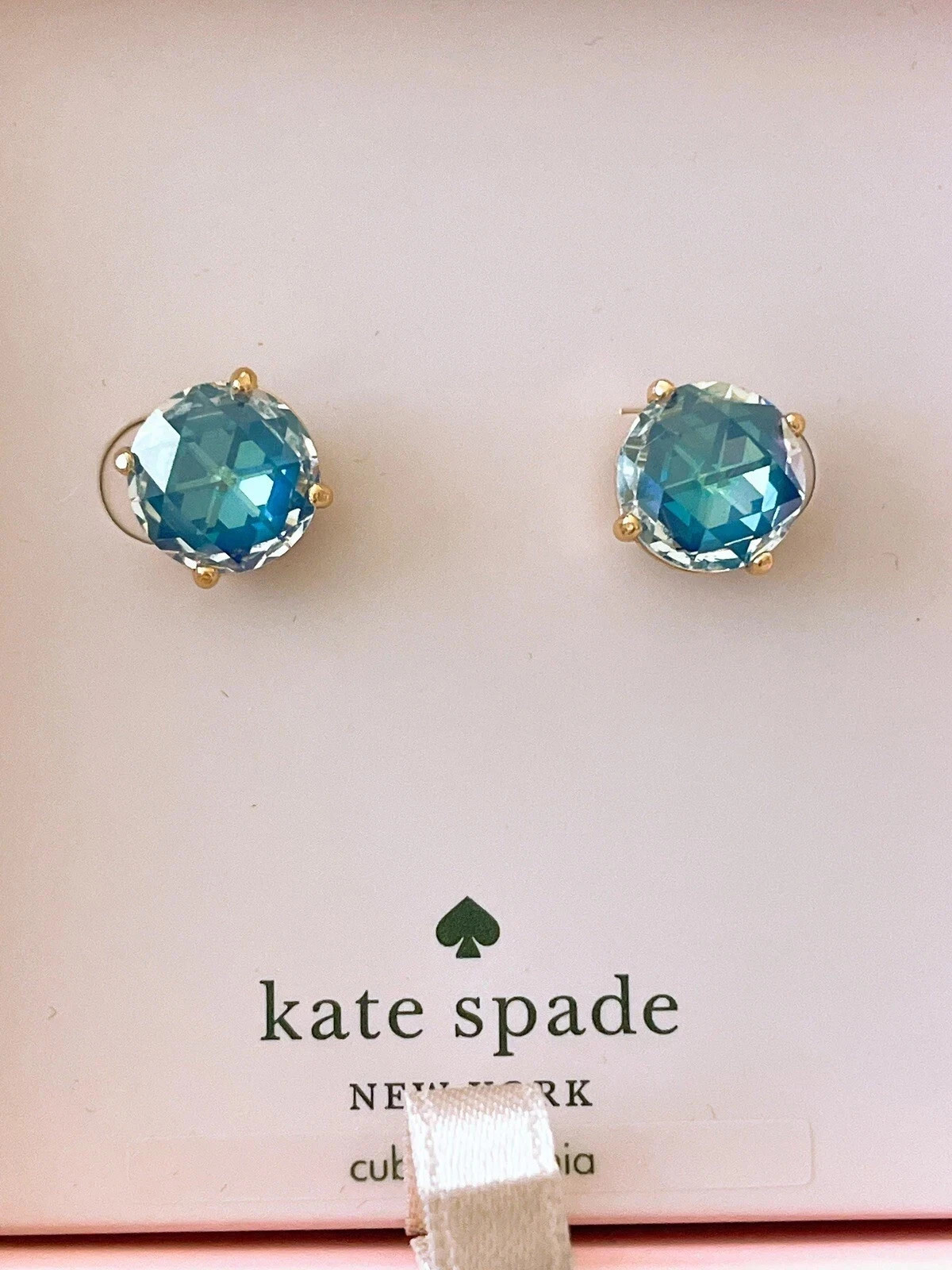 Kate Spade Bright Ideas CZ Stud Earrings, Sapphire , New in box