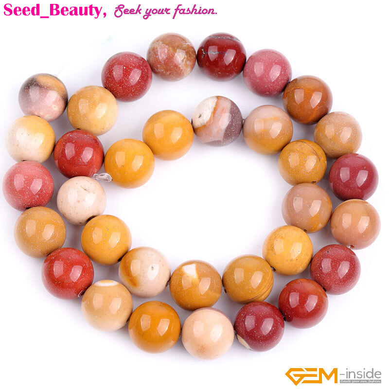Natural Gemstone Genuine Multicolor Mookaite Beads For Women Jewelry Making 15″