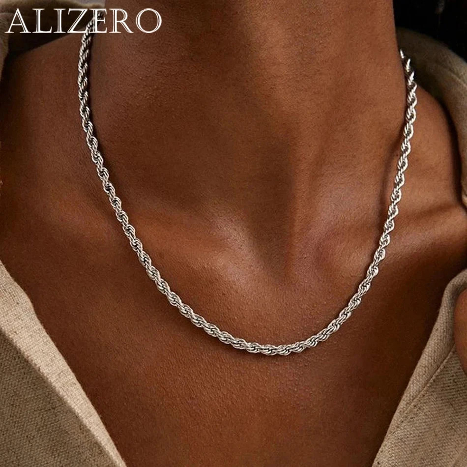New Men’s Italian 4mm Diamond Cut Rope Chain Solid 925 Sterling Silver Necklace