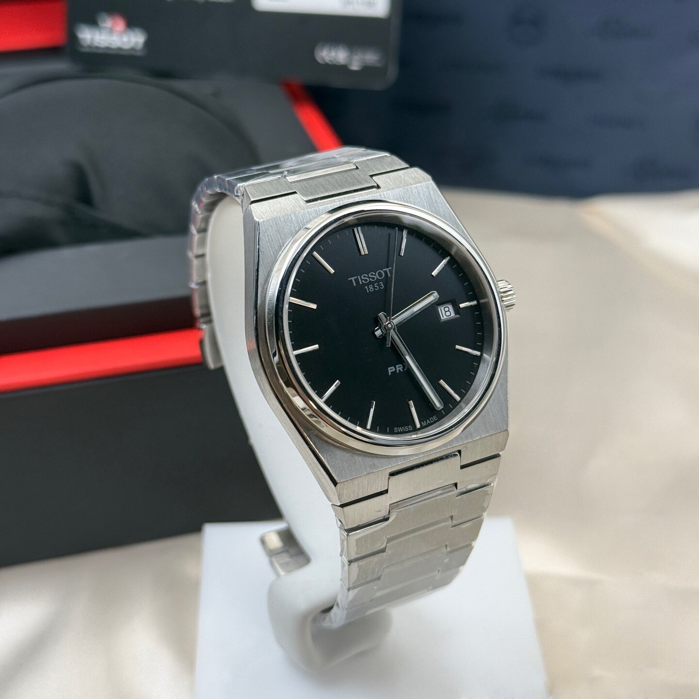 Tissot PRX/316L Quartz Black New Watch 40mm Men’s Steel Watch T137.410.11.051.00
