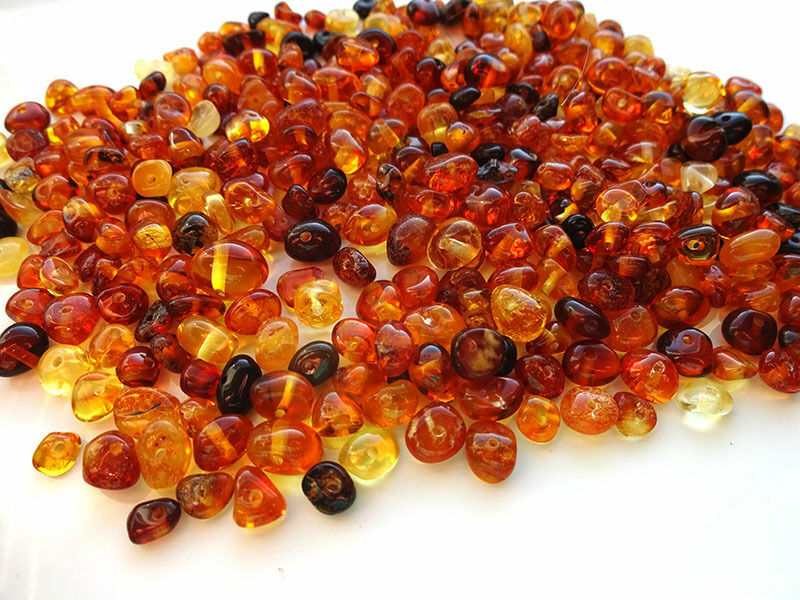 Natural Amber stone drilled 5gr about.100 beads – choose color !!!