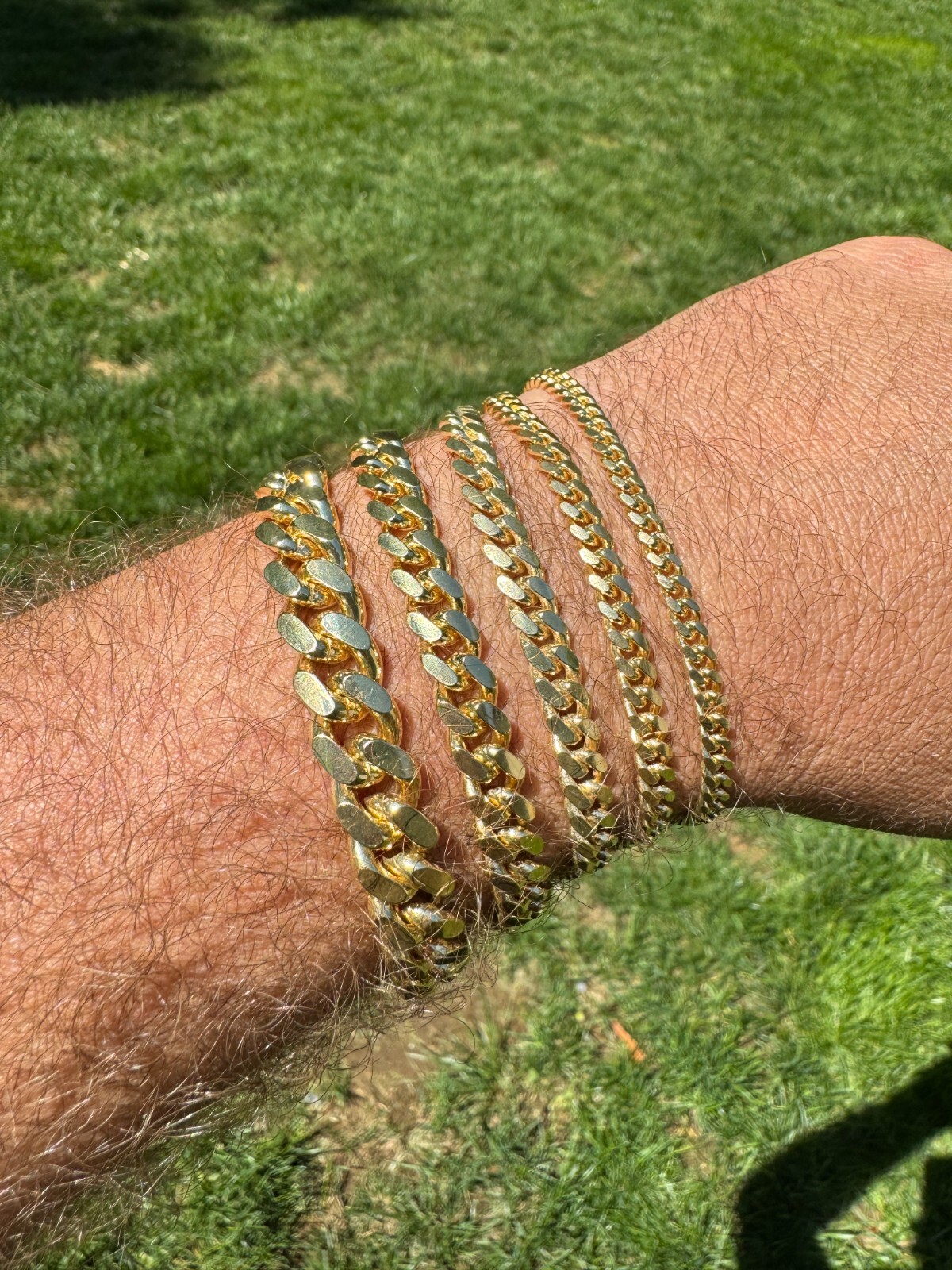 Mens Real Solid 14k Gold Vermeil 925 Silver Miami Cuban Bracelet 4-10mm 6.5-9″
