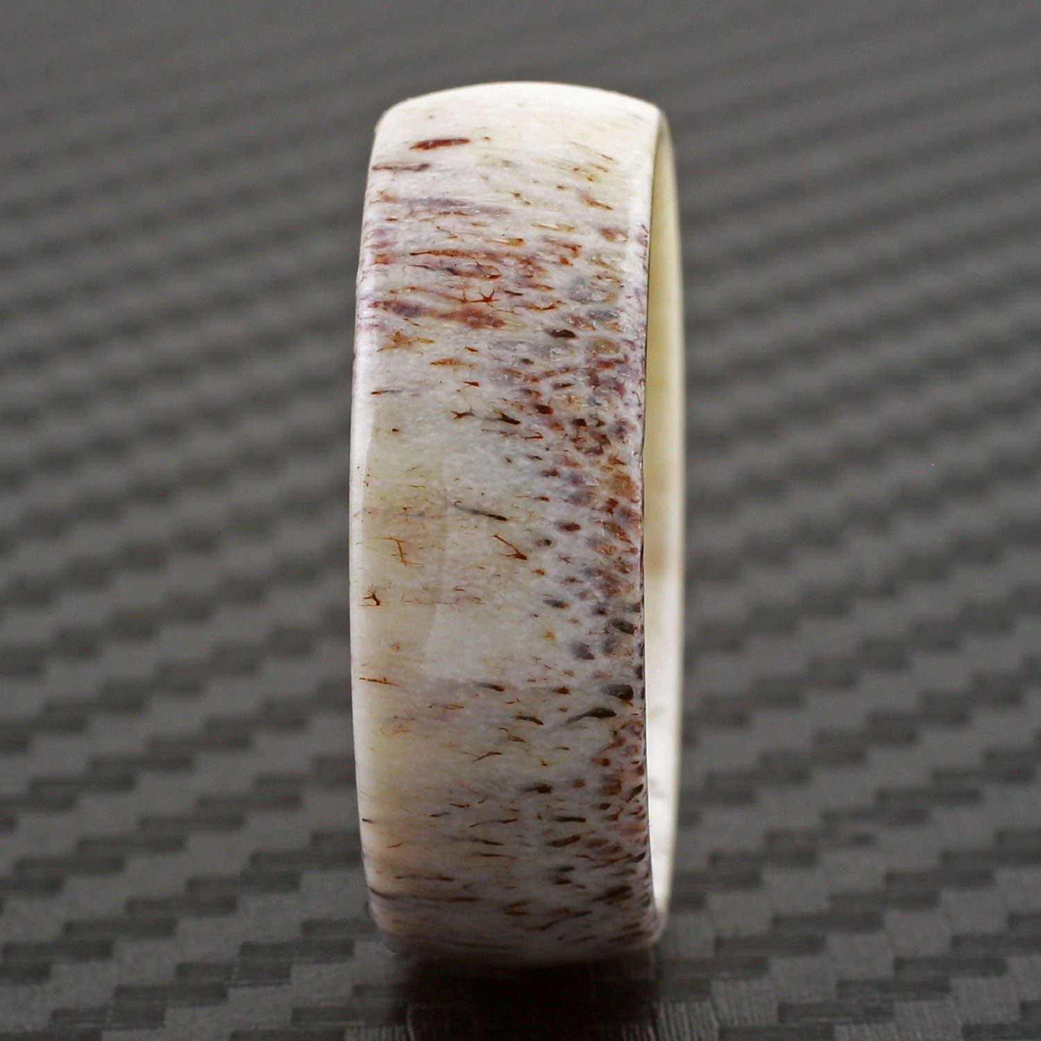 8mm Unique Genuine Deer Antler Men’s Wedding Band Ring Size 8-15