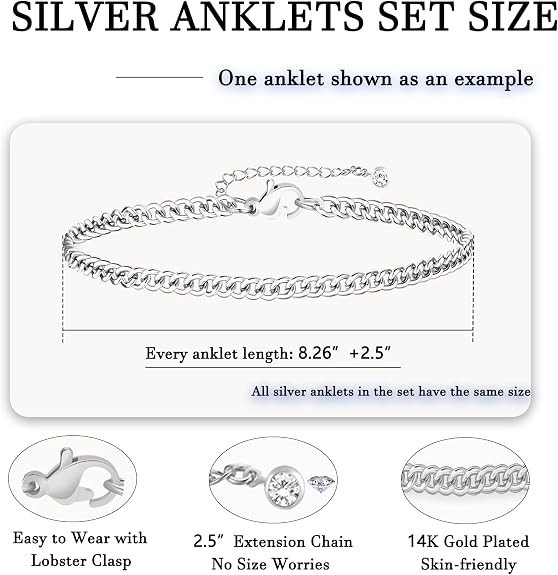 21PCS Gold Anklets Set for Women Boho Shell Bead Adjustable Waterproof
