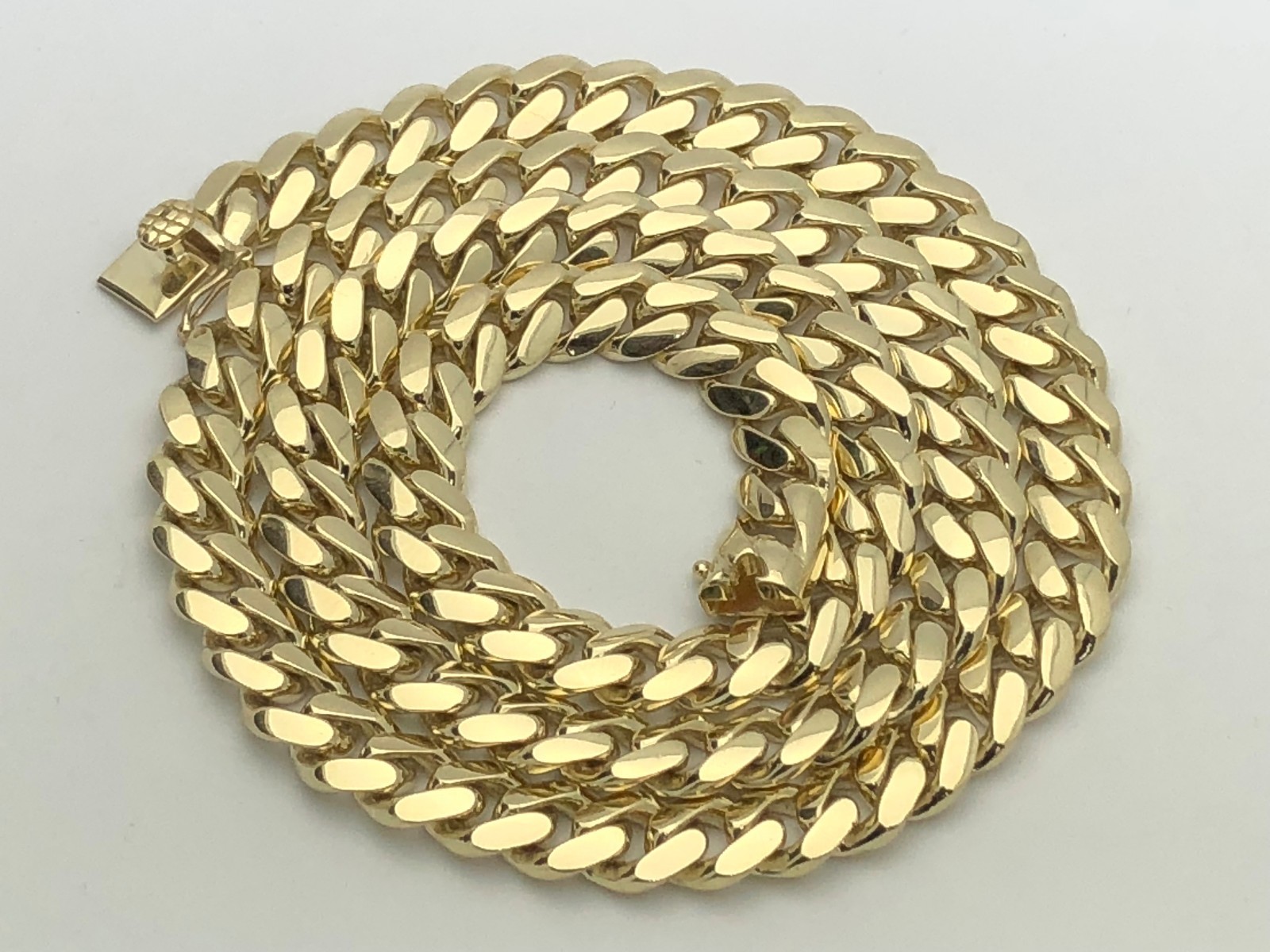 Men’s 10k Yellow Gold Solid Heavy Miami Cuban Link Chain Necklace 22″ 10mm 143g