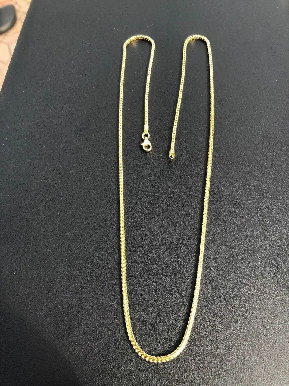 Men’s Franco Chain Real 14K Gold Plated Solid 925 Sterling Silver 2mm ITALY MADE