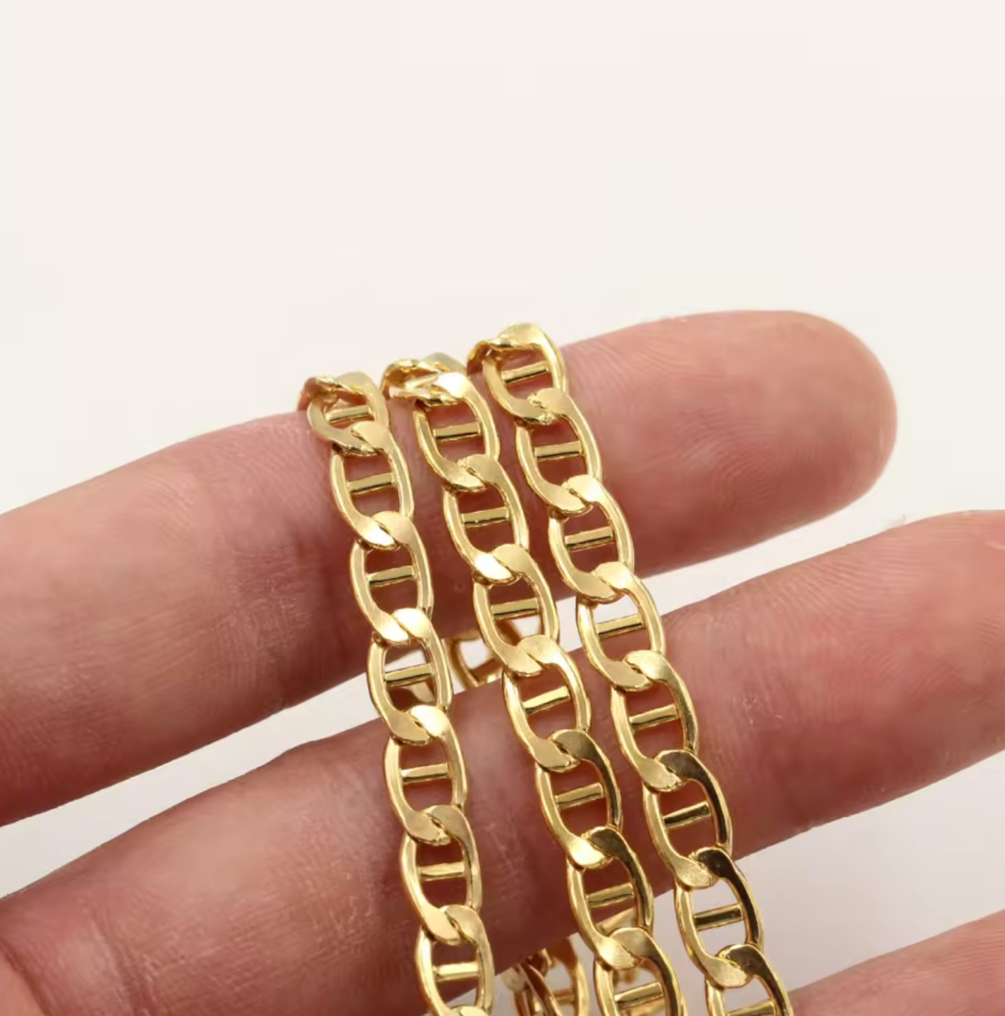 14k Gold Filled Mariner Marina Chain Necklace 18-24” 3-7mm Men Women