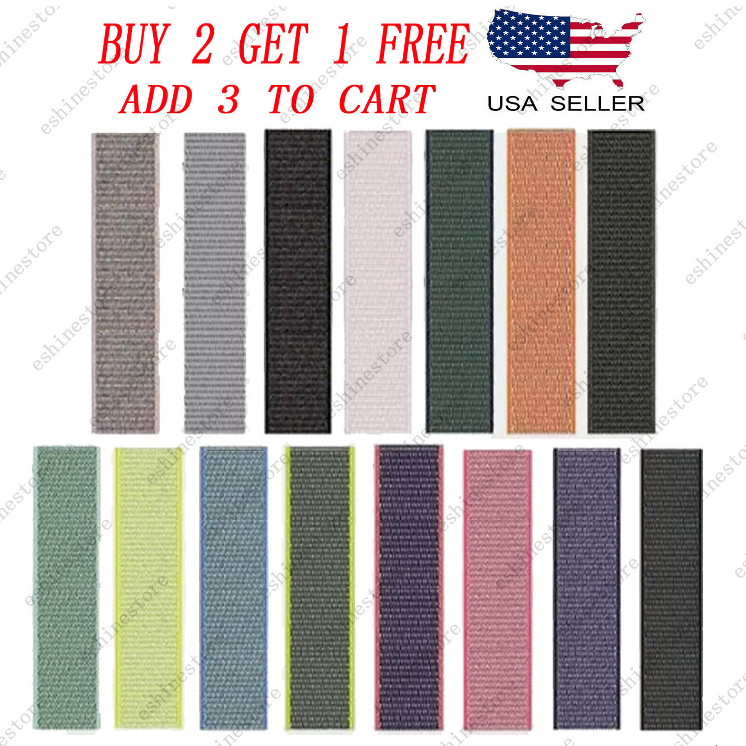 Woven Nylon Band For Apple Watch Sport Loop iWatch Series 9 8 7 6 5 4 3 38-49mm