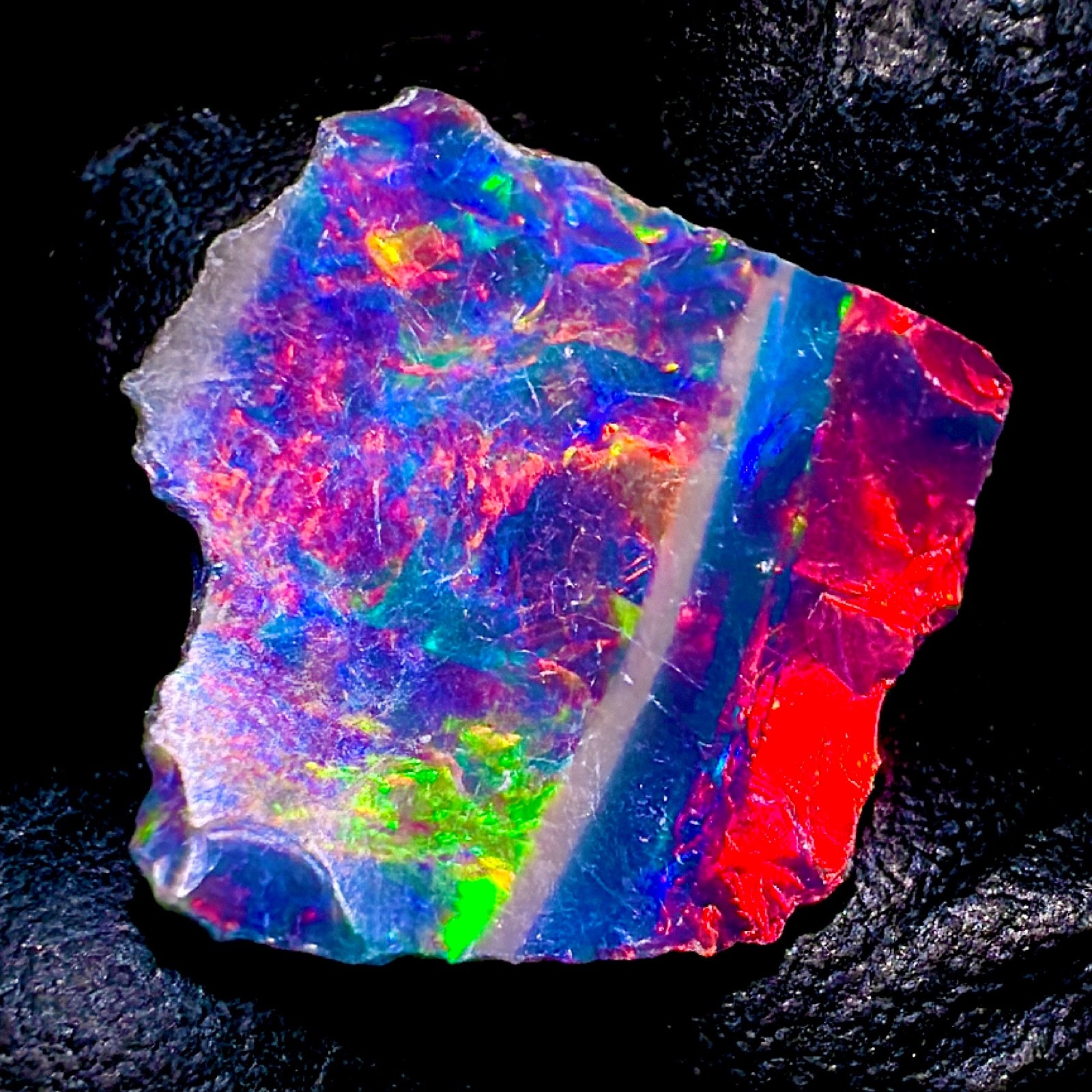 10 Ct Black Ethiopian Opal Rough, Jewelry Grade Welo Opal Rough, Multi Fire Opal