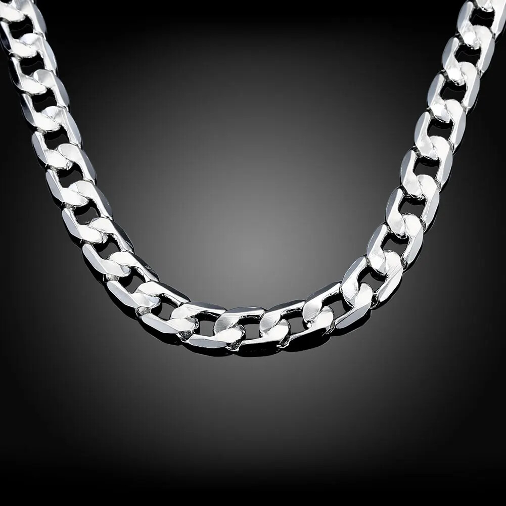 925 Sterling Silver Necklace for men’s 20/24 Inches Classic 8MM Chain Jewelry