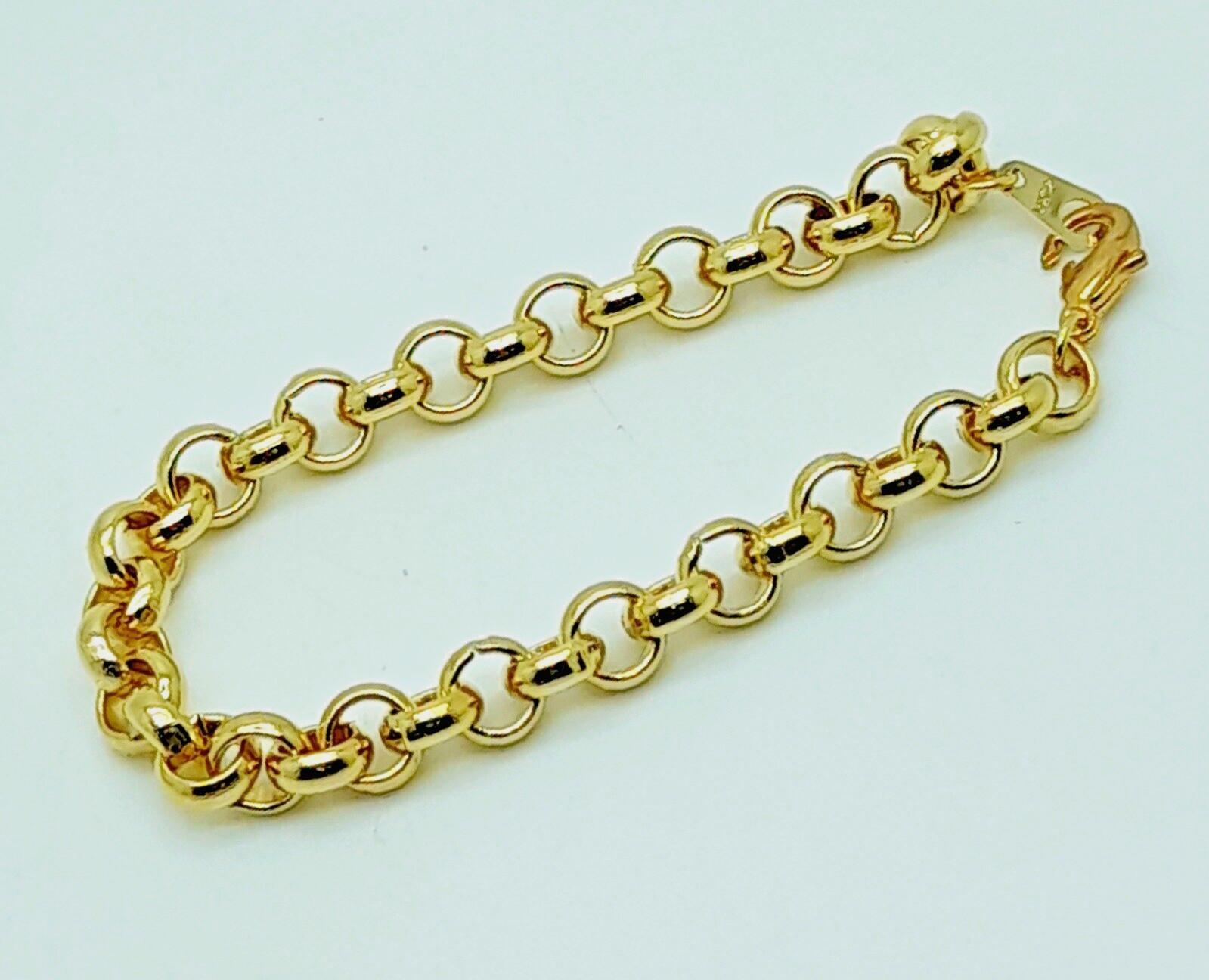 B001 Vintage style 7 inch 7.5mm 14kgp Women metal link Chain fashion Bracelet