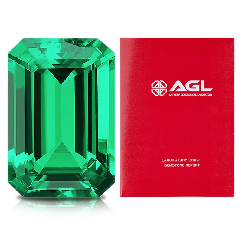 Columbia Lab Grown Emerald Loose Gemstones 0.5-8ct Emerald Cut AGL for Jewelry