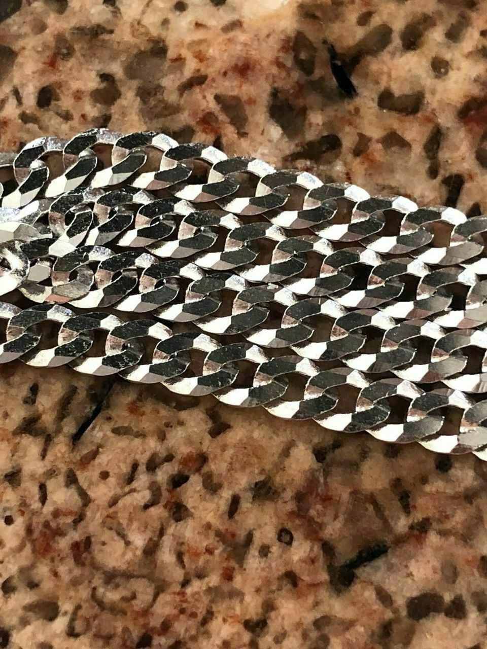 Mens Women’s Flat Cuban Link Chain Solid 925 Sterling Silver 4mm ITALY WHOLESALE