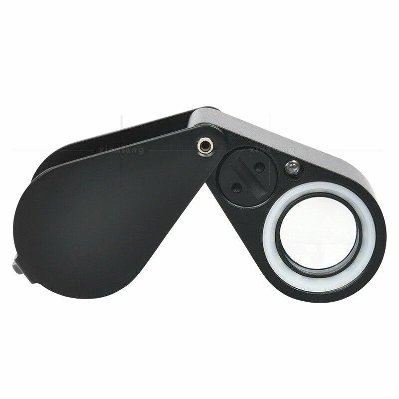 10X 20X 30X 40X 21mm Magnifying LED Triplet Loupe Dual Light White &UV Magnifier