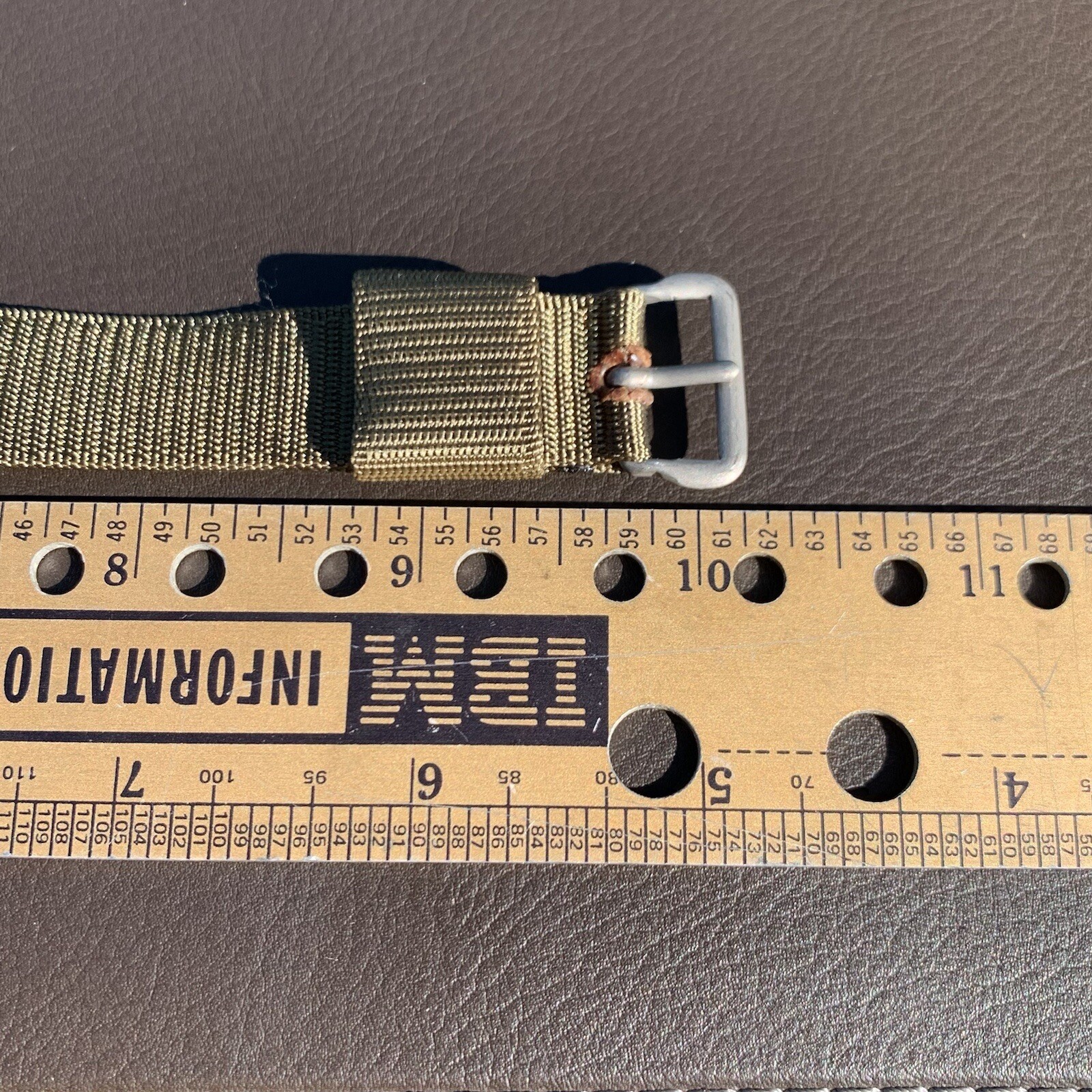 1965 NOS 16mm Military Issue Green Nylon One Piece Strap Fits GG-W-113 DTU 2A/P