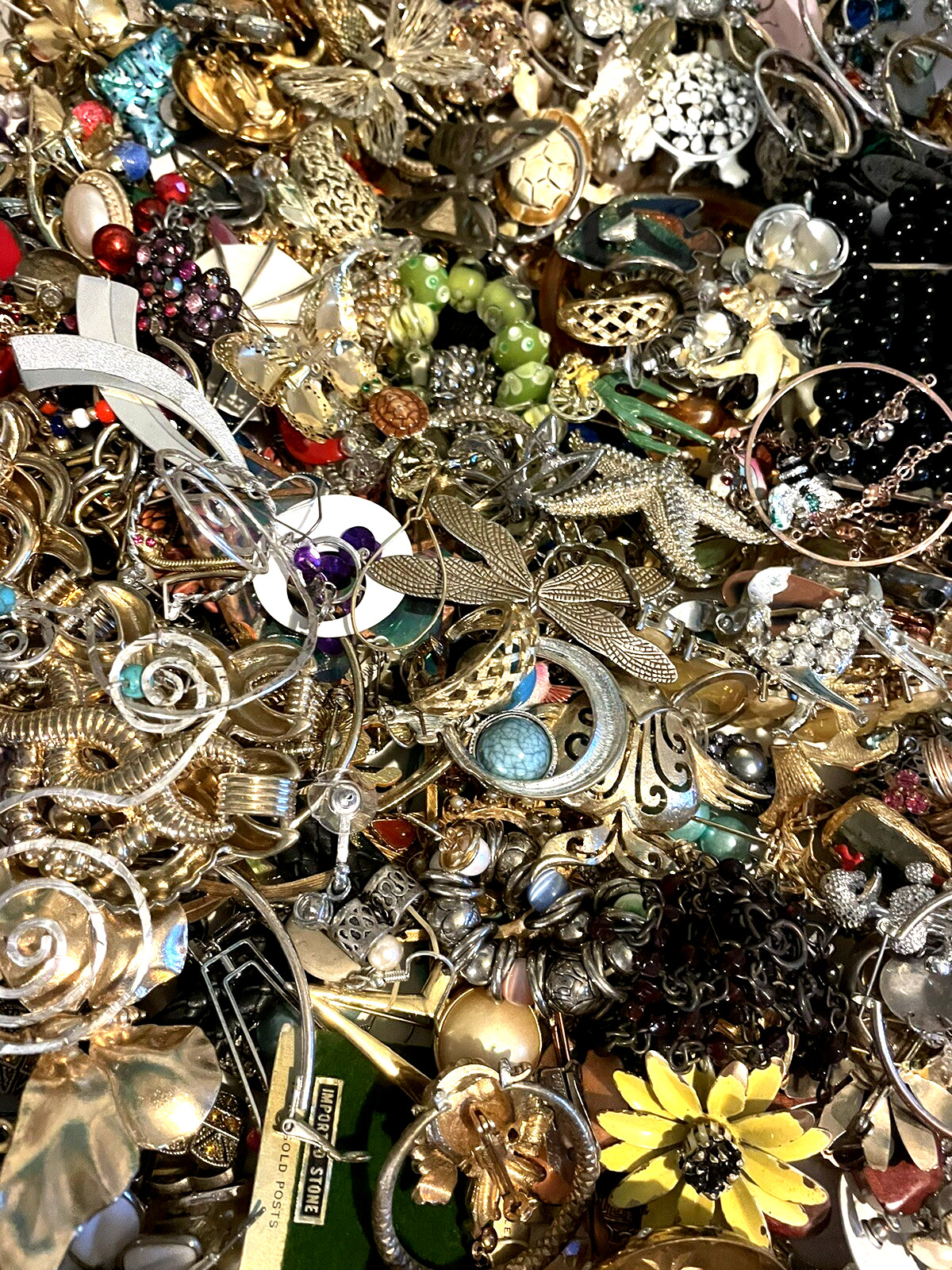 Estate 1 Lb+ Mixed Jewelry Lot Vintage-Modern DIY JUNK CRAFT REPAIR Unsorted