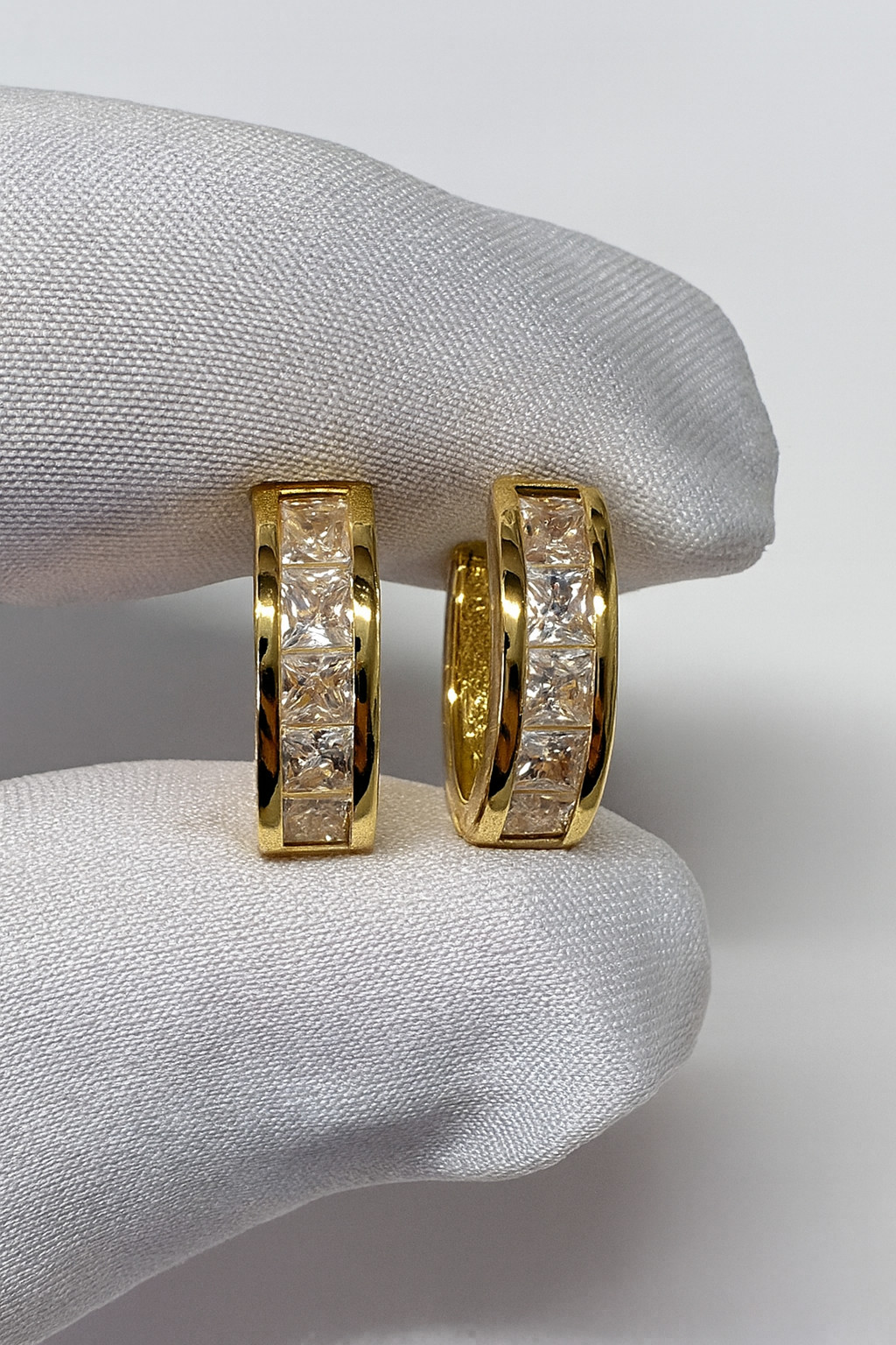 Hoop Earrings Gold/Silver Plated With Cubic Zirconia Fashion Jewelry Unisex, Men